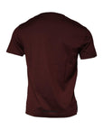 Dolce & Gabbana Maroon DG Logo Cotton Crew Neck T-shirt