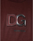 Dolce & Gabbana Maroon DG Logo Cotton Crew Neck T-shirt