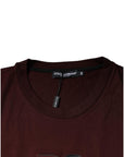 Dolce & Gabbana Maroon DG Logo Cotton Crew Neck T-shirt