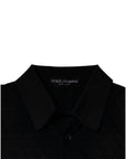 Dolce & Gabbana Multicolor Silk Button Down Collared T-shirt