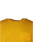 Dolce & Gabbana Mustard Embossed Logo Crew Neck T-shirt