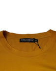 Dolce & Gabbana Mustard Embossed Logo Crew Neck T-shirt