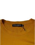 Dolce & Gabbana Mustard Embossed Logo Crew Neck T-shirt