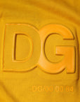 Dolce & Gabbana Mustard Embossed Logo Crew Neck T-shirt