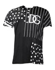 Dolce & Gabbana Black Cotton Polka Dots Round Neck T-shirt