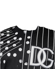 Dolce & Gabbana Black Cotton Polka Dots Round Neck T-shirt