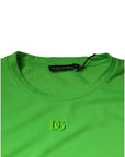 Dolce & Gabbana Green Logo Round Neck Short Sleeves T-shirt
