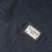 Dolce & Gabbana Dark Blue Logo Button Collared Polo T-shirt