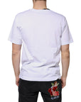 Dolce & Gabbana White Logo Cotton Vneck Short Sleeve T-shirt
