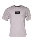 Dolce & Gabbana Beige Logo Cotton Blend Crew Neck T-shirt