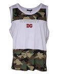 Dolce & Gabbana White Camouflage Tank Sleeveless T-shirt