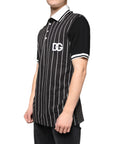Dolce & Gabbana Black White Stripes Collared Polo T-shirt