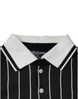 Dolce & Gabbana Black White Stripes Collared Polo T-shirt