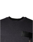 Dolce & Gabbana Gray Logo Patch Cotton Crew Neck T-shirt