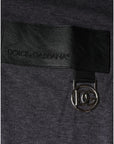 Dolce & Gabbana Gray Logo Patch Cotton Crew Neck T-shirt