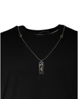 Dolce & Gabbana Black Cotton Necklace Embellished T-shirt