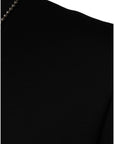 Dolce & Gabbana Black Cotton Necklace Embellished T-shirt