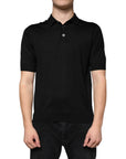 Dolce & Gabbana Black Silk Short Sleeves Men Polo T-shirt