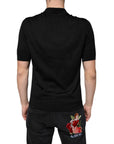 Dolce & Gabbana Black Silk Short Sleeves Men Polo T-shirt