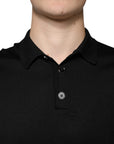 Dolce & Gabbana Black Silk Short Sleeves Men Polo T-shirt