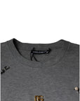 Dolce & Gabbana Gray Cotton Blend Embellished Tee T-shirt