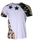 Dolce & Gabbana White Camouflage Stars Crew Neck T-shirt