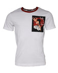 Dolce & Gabbana White Graphic Print Cotton Crew Neck T-shirt