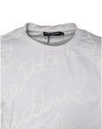 Dolce & Gabbana White Logo Print Cotton Crew Neck T-shirt