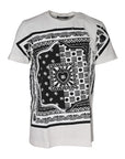 Dolce & Gabbana White Bandana Print Cotton Short Sleeves T-shirt