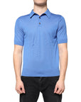 Dolce & Gabbana Blue Cashmere Short Sleeves Men Polo T-shirt