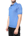 Dolce & Gabbana Blue Cashmere Short Sleeves Men Polo T-shirt