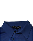 Dolce & Gabbana Blue Cashmere Short Sleeves Men Polo T-shirt