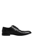 Dolce & Gabbana Black Leather Lace Up Men Derby Formal Shoes