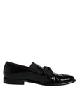 Dolce & Gabbana Black Leather Loafers Men Formal Dress Shoes