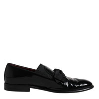 Dolce & Gabbana Black Leather Loafers Men Formal Dress Shoes