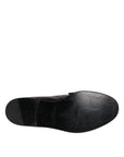 Dolce & Gabbana Black Leather Loafers Men Formal Dress Shoes