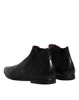 Dolce & Gabbana Black Leather Chelsea Men Ankle Boots Shoes