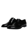 Dolce & Gabbana Black Patent Leather Derby Formal Dress Shoes