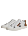 Dolce & Gabbana White Brown London Low Top Men Sneakers Shoes