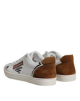 Dolce & Gabbana White Brown London Low Top Men Sneakers Shoes