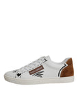 Dolce & Gabbana White Brown London Low Top Men Sneakers Shoes