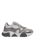 Versace Grey Leather Neoprene Chunky Low Top Squalo Sneakers Shoes