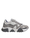 Versace Grey Leather Neoprene Chunky Low Top Squalo Sneakers Shoes