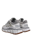 Versace White Trigreca Barocco Print Low Top Sneakers Shoes
