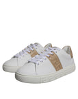 Versace White Brown Greca Print TPU Low Top Men Sneakers Shoes