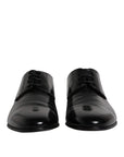 Dolce & Gabbana Black Leather Lace Up Men Derby Formal Shoes
