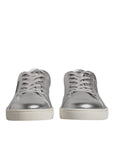 Dolce & Gabbana Silver London Low Top Leather Sneakers Shoes