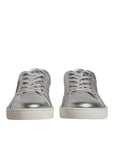 Dolce & Gabbana Silver London Low Top Leather Sneakers Shoes