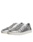 Dolce & Gabbana Silver London Low Top Leather Sneakers Shoes