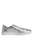Dolce & Gabbana Silver London Low Top Leather Sneakers Shoes